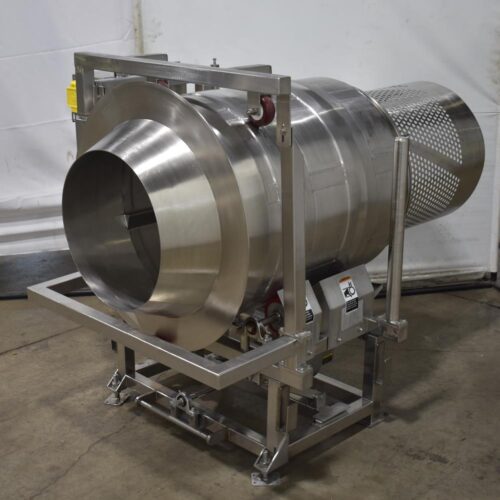 S/S 30 in Diameter x 43 in L Soft Flight Seasoning Drum w/ Adjustable Pitch and Sifter Attachment