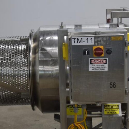 S/S 30 in Diameter x 43 in L Soft Flight Seasoning Drum w/ Adjustable Pitch and Sifter Attachment