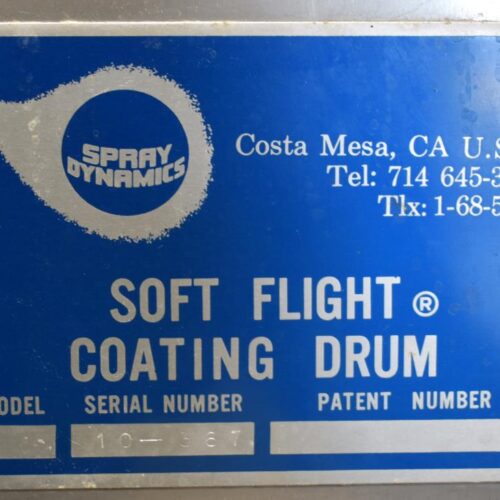 Spray Dynamics S/S 30 in Diameter x 43 in L Soft Flight Seasoning Drum w/ Adjustable Pitch and Sifter Attachment