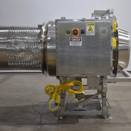 Spray Dynamics S/S 30 in Diameter x 43 in L Soft Flight Seasoning Drum w/ Adjustable Pitch and Sifter Attachment