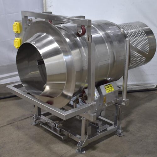 Spray Dynamics S/S 30 in Diameter x 43 in L Soft Flight Seasoning Drum w/ Adjustable Pitch and Sifter Attachment