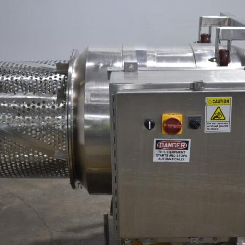 Spray Dynamics S/S 30 in Diameter x 43 in L Soft Flight Seasoning Drum w/ Adjustable Pitch and Sifter Attachment