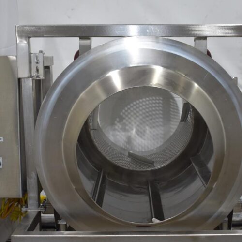 Spray Dynamics S/S 30 in Diameter x 43 in L Soft Flight Seasoning Drum w/ Adjustable Pitch and Sifter Attachment