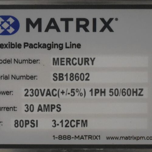 Matrix Model Mercury HS 140 Bag Per Minute VFFS Machine