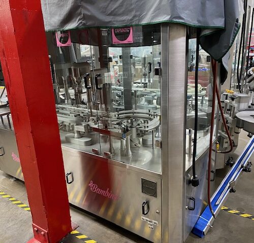 Capmatic Model BambinaFPCL Stainless Steel 40 BPM Monoblock Filler, Dropper/Plugger, and Labeler