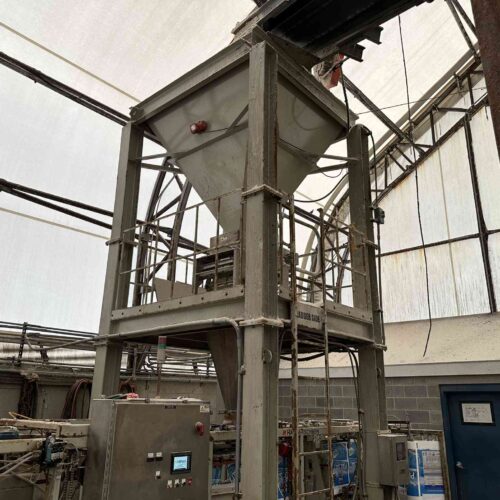 Complete Salt Bulk Packaging Line for Manufacturing 40 Lbs. Bags of Pool Salt with Dryer, Filler, Screener, Conveyors, Etc.