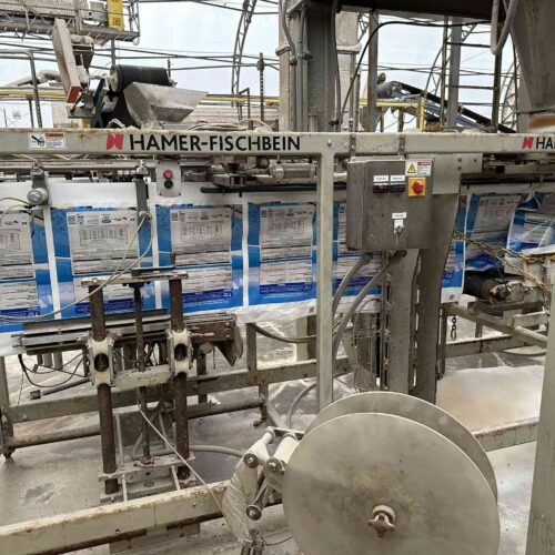 Complete Salt Bulk Packaging Line for Manufacturing 40 Lbs. Bags of Pool Salt with Dryer, Filler, Screener, Conveyors, Etc.