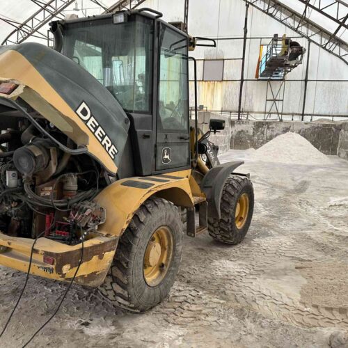 John Deere Model 324K Wheel Loader with 48″ Fork Attachment