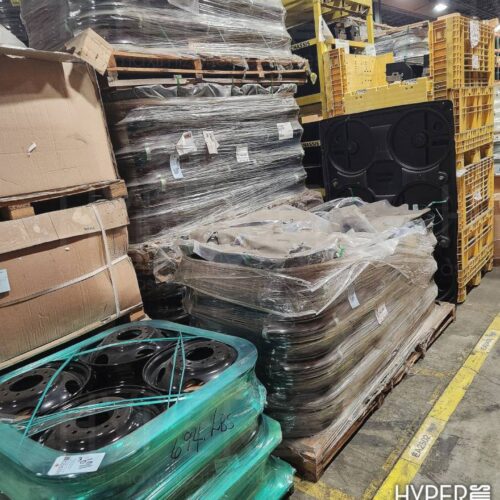 7 Wide Pallets and 1 Regular Pallet- Workhorse Wheel assembly