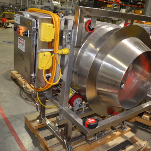 S/S 30 in Diameter x 43 in L Soft Flight Seasoning Drum w/ Adjustable Pitch and Sifter Attachment