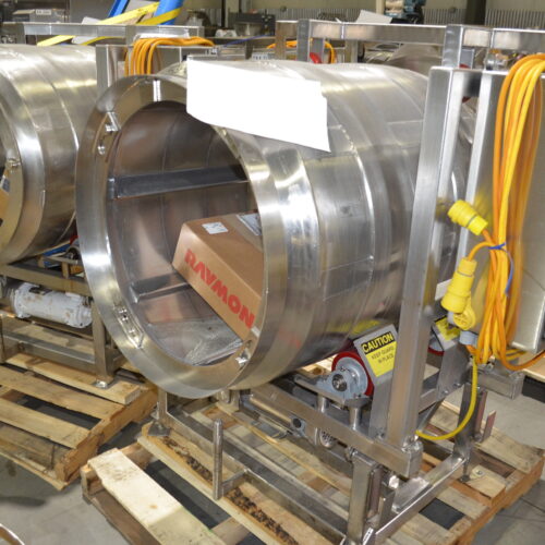 S/S 30 in Diameter x 43 in L Soft Flight Seasoning Drum w/ Adjustable Pitch and Sifter Attachment