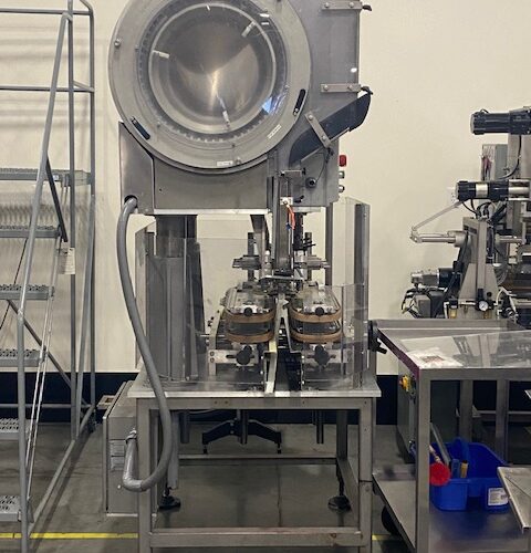 MRM Elgin Model Versacapper III (6) Quill Inline Spindle Capper with Cap Sorter