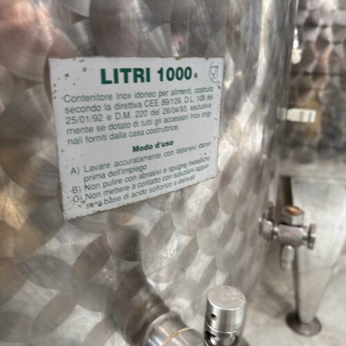 Spagni 1,000 Liter Stainless Steel Vertical Single Wall Tank