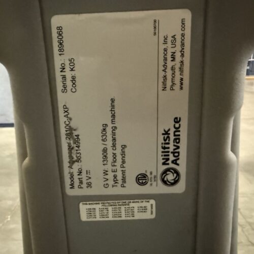 Nilfisk Advance Advenger 2810 Ride-On Floor Scrubber