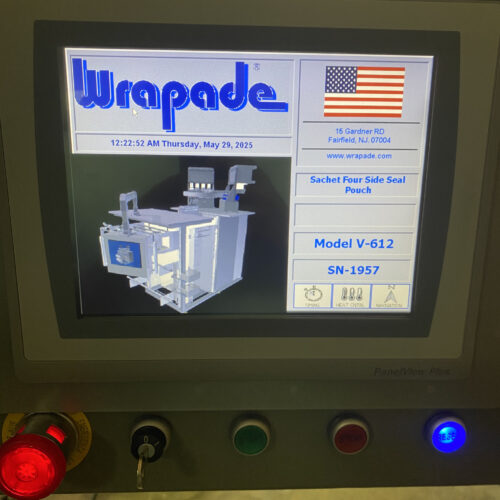 Wrapade Model V612 12 Inch Wide, 6 Station, Vertical Pouch Packaging Machine