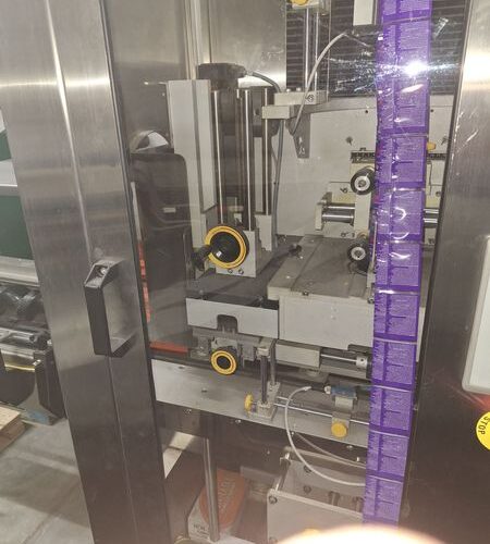 SleeveSeal Model SSL100 Stainless Steel High-Performance Vertical Sleeve Labeler