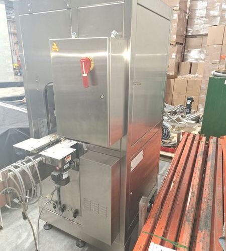 SleeveSeal Model SSL100 Stainless Steel High-Performance Vertical Sleeve Labeler