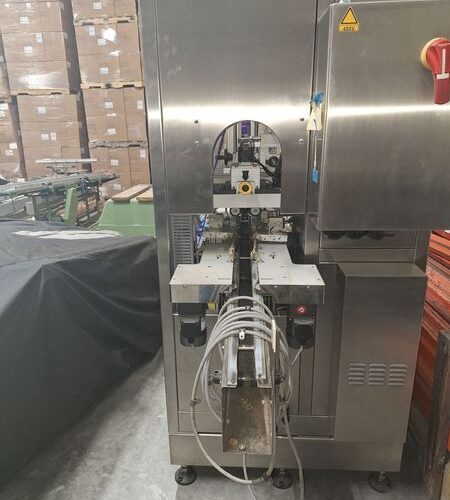 SleeveSeal Model SSL100 Stainless Steel High-Performance Vertical Sleeve Labeler