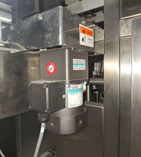 SleeveSeal Model SSL100 Stainless Steel High-Performance Vertical Sleeve Labeler