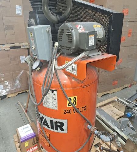 DV Systems Model LA9429 DevAir Air Compressor Mounted on Vertical Tank