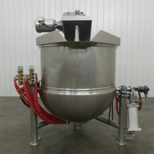 150 Gallon Lee Model DNINA25SP Stainless Steel Jacketed Agitated Kettle.
