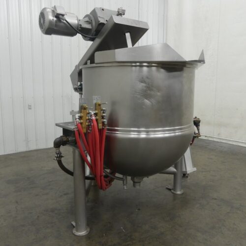 150 Gallon Lee Model DNINA25SP Stainless Steel Jacketed Agitated Kettle.