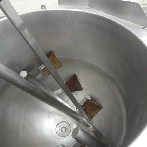150 Gallon Lee Model DNINA25SP Stainless Steel Jacketed Agitated Kettle.