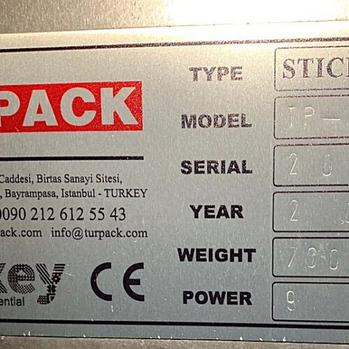 Turpack Model TPP001 (3) Lane Vertical StickPack Machine