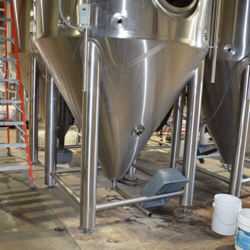 Alpha 60 BBL Stainless Steel Vertical Jacketed Cone Bottom Fermentation Tank