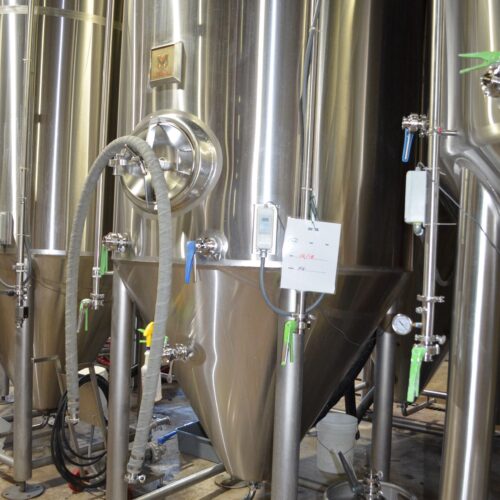 Marks 40 BBL Stainless Steel Vertical Jacketed Cone Bottom Fermentation Tank