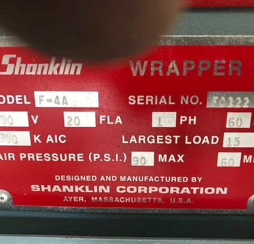 Shanklin Model F4A Horizontal Flow Wrapper