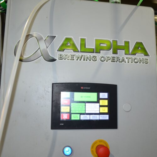 Alpha Brewing Operations Stainless Steel Can Depalletizer with Top Mounted Conveyor and Twisting Can Inverter and Can Risner