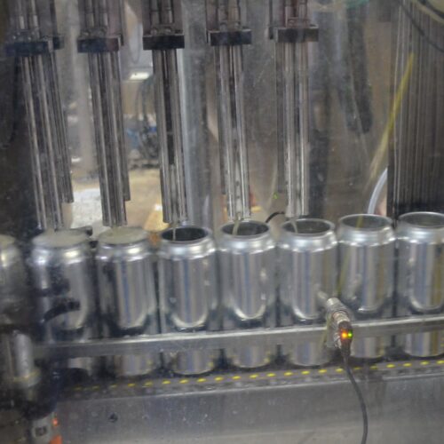 Alpha Brewing Operations (10) Head Stainless Steel Inline Can Filler with (2) Lane Lid Dispenser, Can Seamer, Water Rinse, Conveyor, Digital Touch Screen Controls