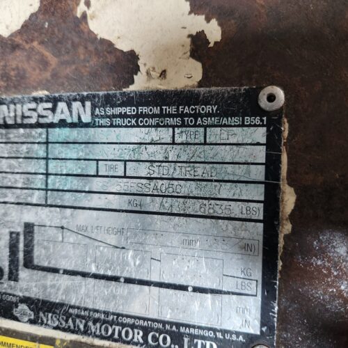 Nissan Optimum 35 CPJ01A18PV Forklift 2,750 Lbs. Maximum Capacity