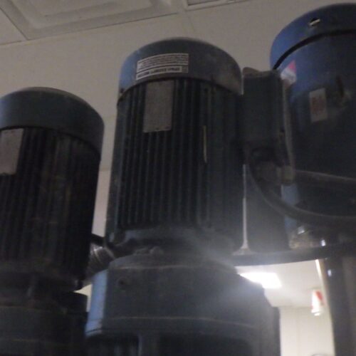 250 Gallon Groen Model 250GALTA S/S Vertical Triple Motion Jacketed Tank with Scott Turbon Mixer, Sweep Scrape, and Prop Agitators