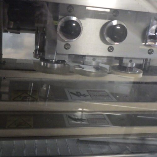 Kaps All Model A6 6-Quill Inline Spindle C-Frame Capper with Enercon Induction Sealer and Cap Feeder