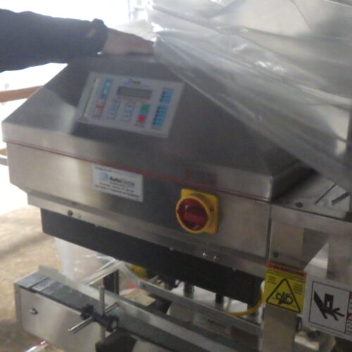 Kaps All Model A6 6-Quill Inline Spindle C-Frame Capper with Enercon Induction Sealer and Cap Feeder